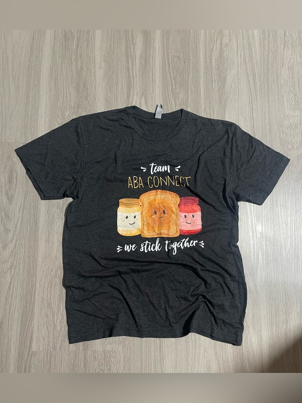 PB & J  "We Stick Together" Black Graphic Tee